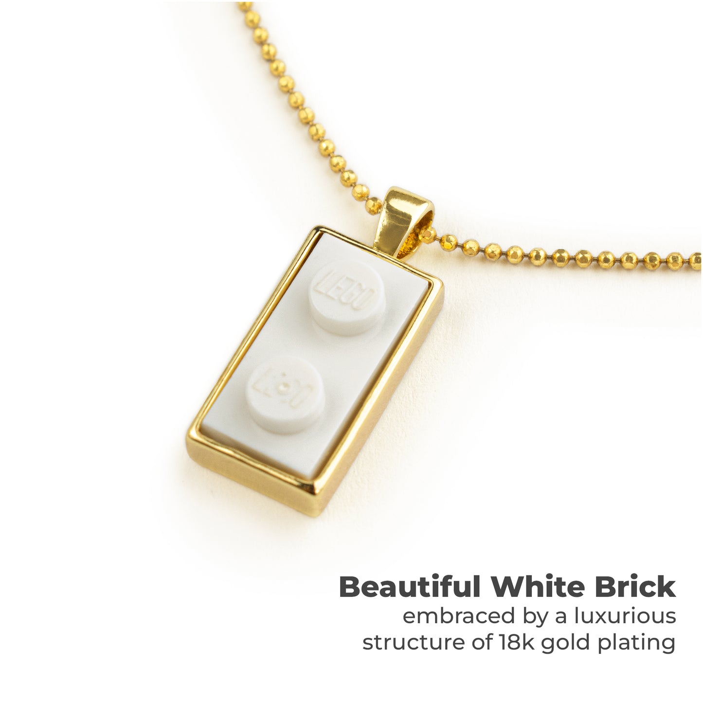 Golden Hug Twin Brick Necklace