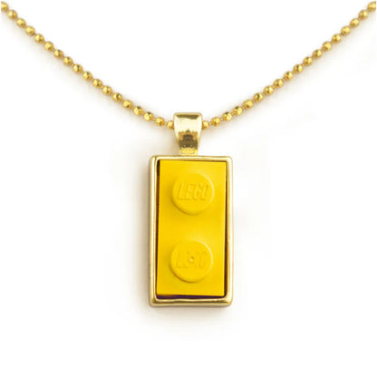 Twin Brick Charm with Gold Plated Chain