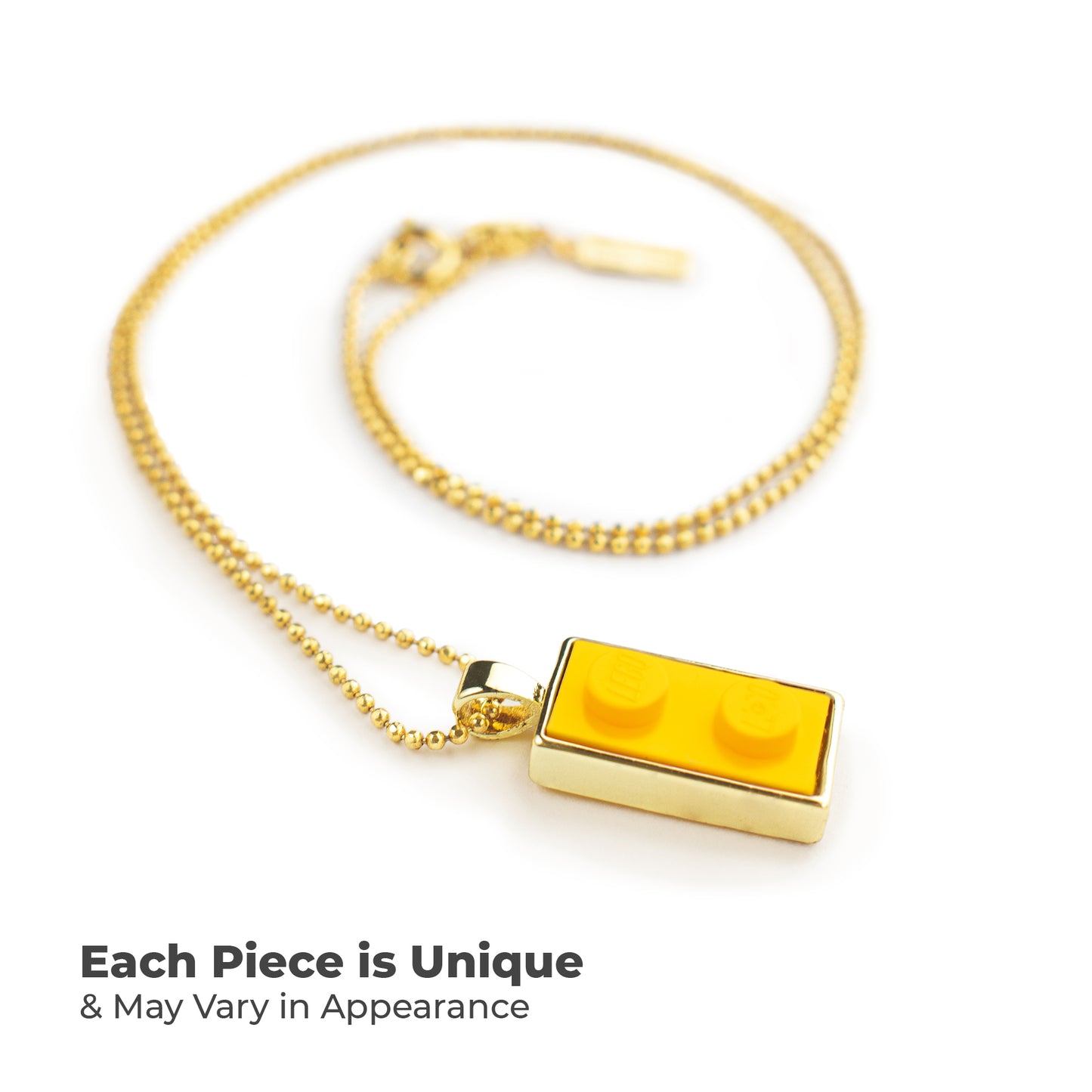 Twin Yellow Brick Charm with Gold Plated Chain