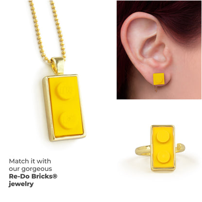 Twin Yellow Brick Charm with Gold Plated Chain
