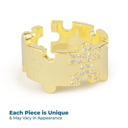 Gold Platted Puzzle Shapes Ring
