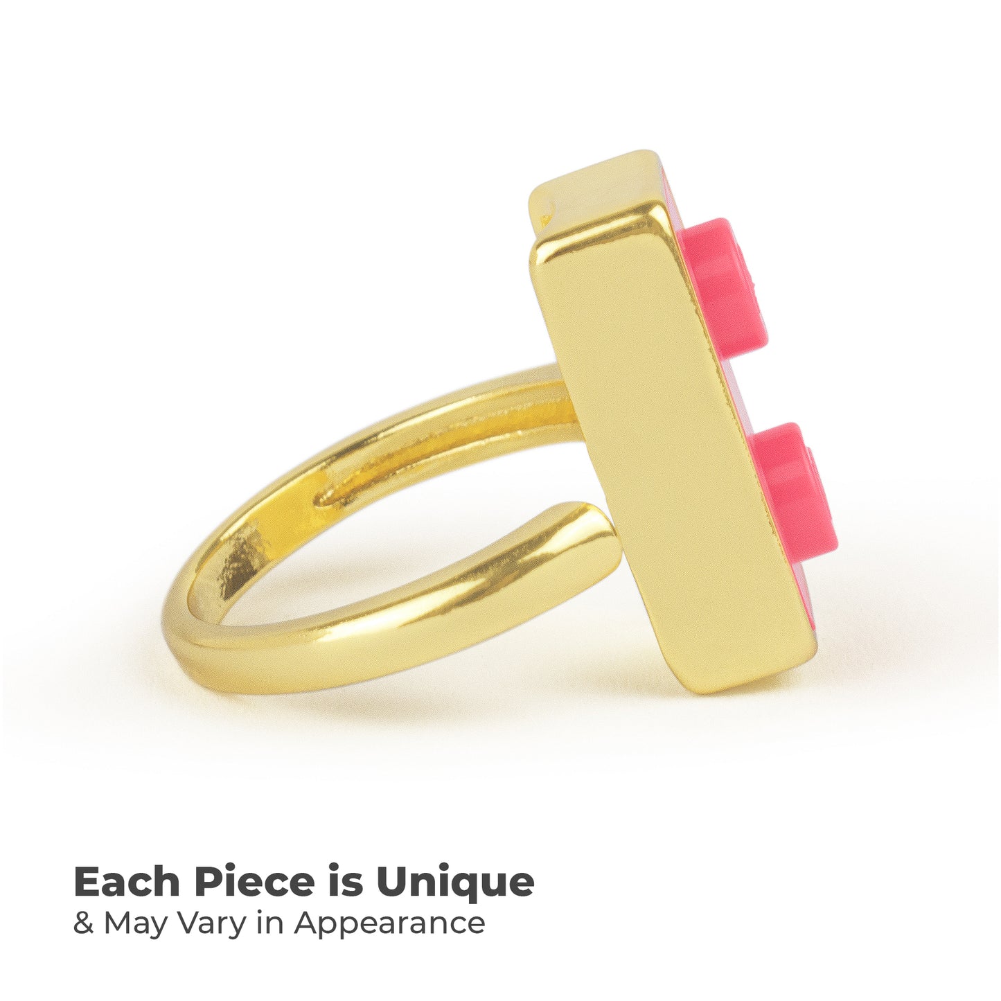 Golden Hug Twin Coral Brick Gold-Plated Ring