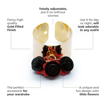 Trio Little Flowers Ring Handmade by Re-Do Bricks
