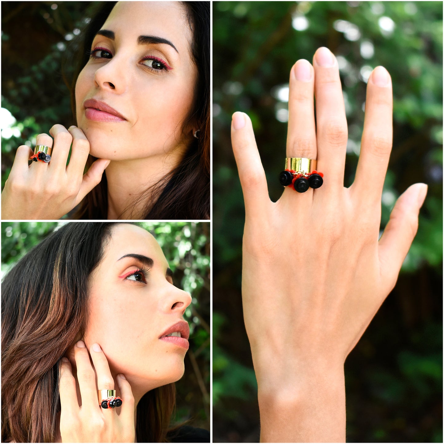 Trio Little Flowers Ring Handmade by Re-Do Bricks