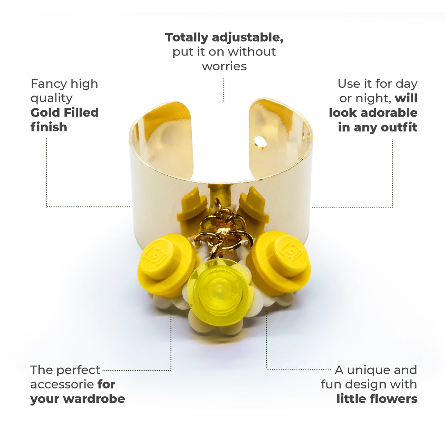 Trio Little Flowers Ring Handmade by Re-Do Bricks