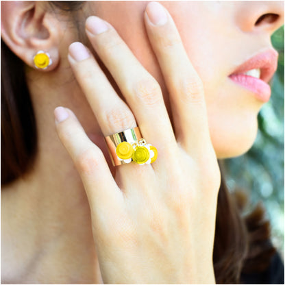 Trio Little Flowers Ring Handmade by Re-Do Bricks