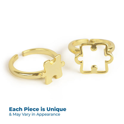 Two Pieces Brazilian Gold Plated Puzzle Ring