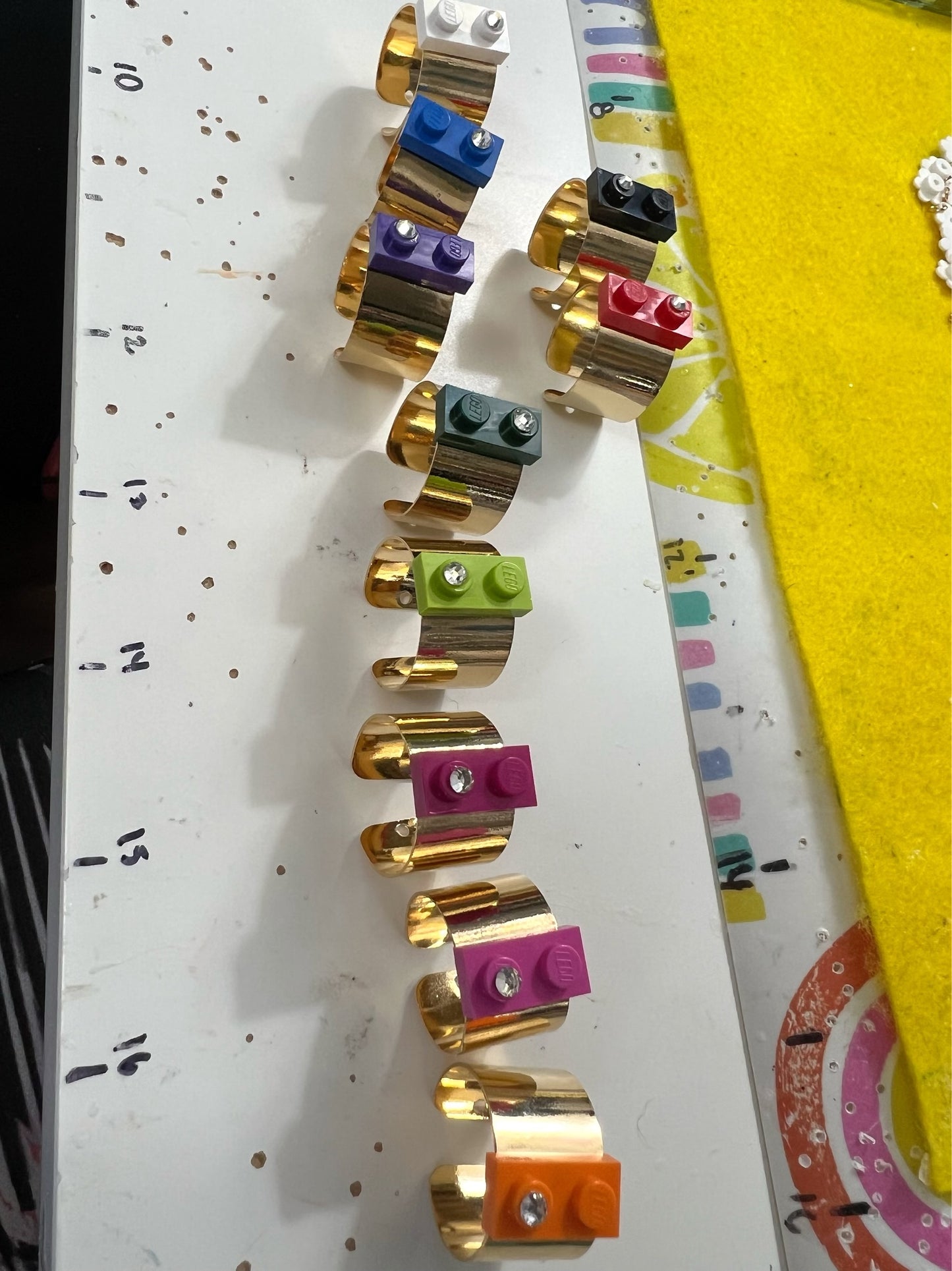 Shiny Brick GoldPlated Ring