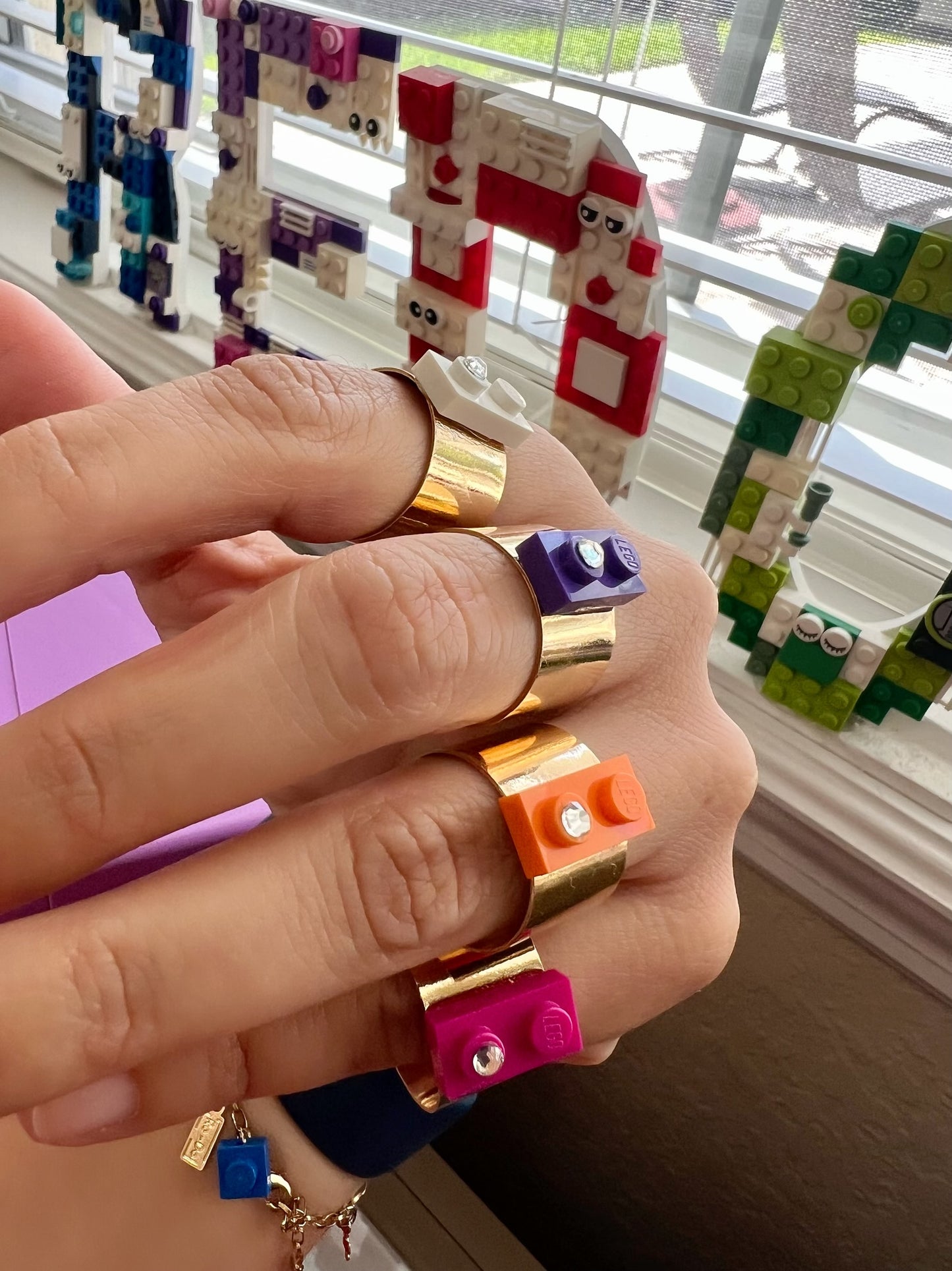 Shiny Brick GoldPlated Ring