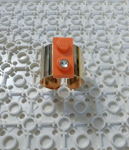 Shiny Brick GoldPlated Ring