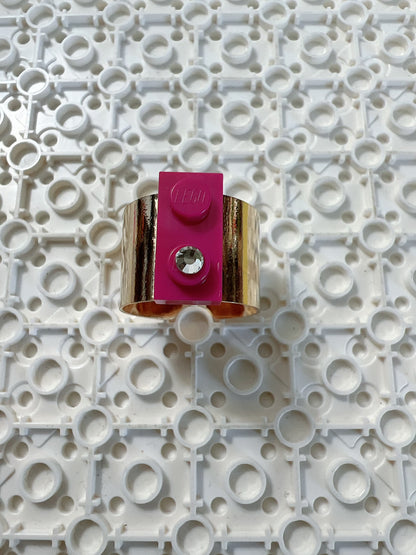 Shiny Brick GoldPlated Ring