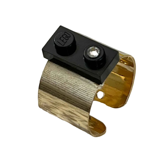 Shiny Brick Gold Plated Ring