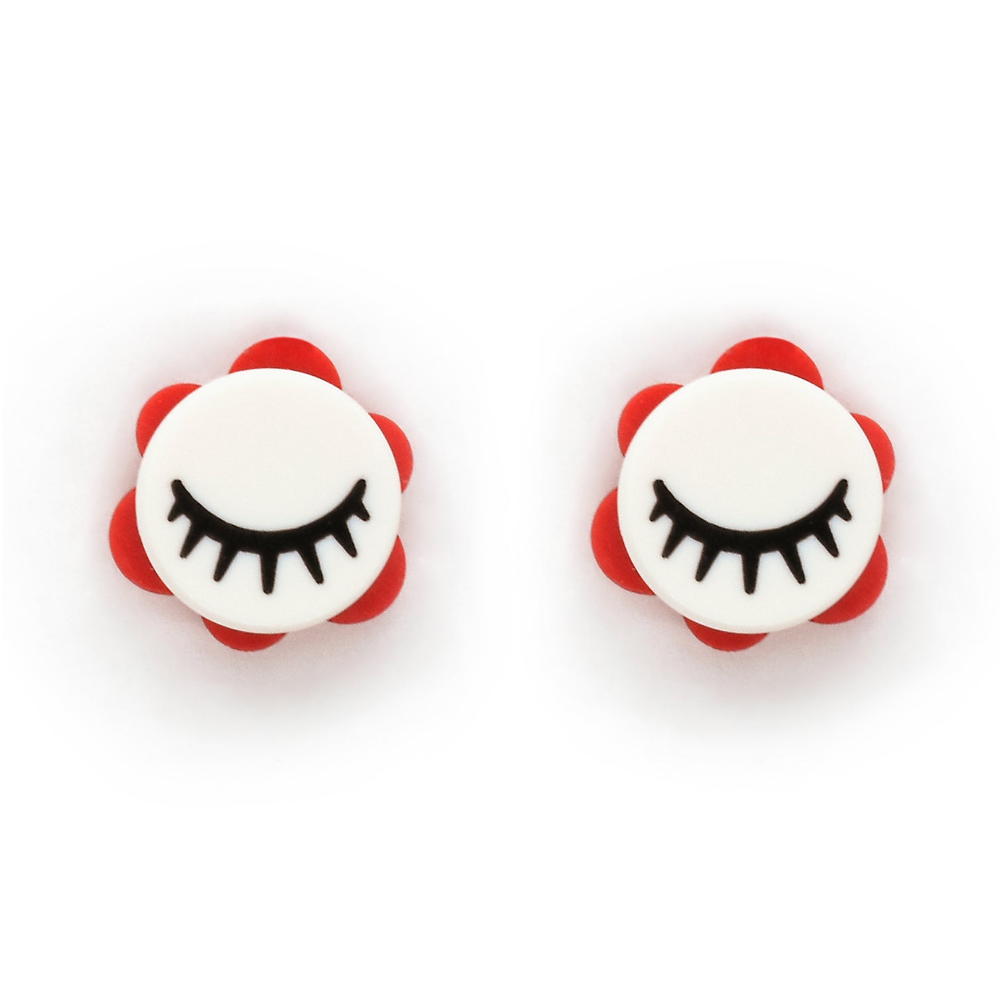 Brick Eyelashes Dreaming Stud Earrings, coquette style