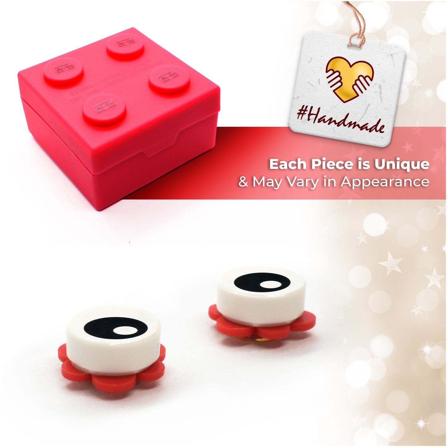 Brick Eye Open Piece Stud Earrings