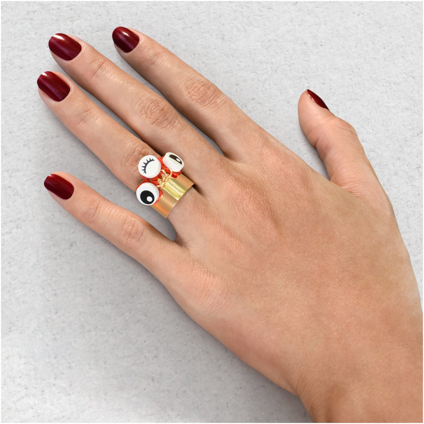 Flirty Eyes Gold Plated Ring