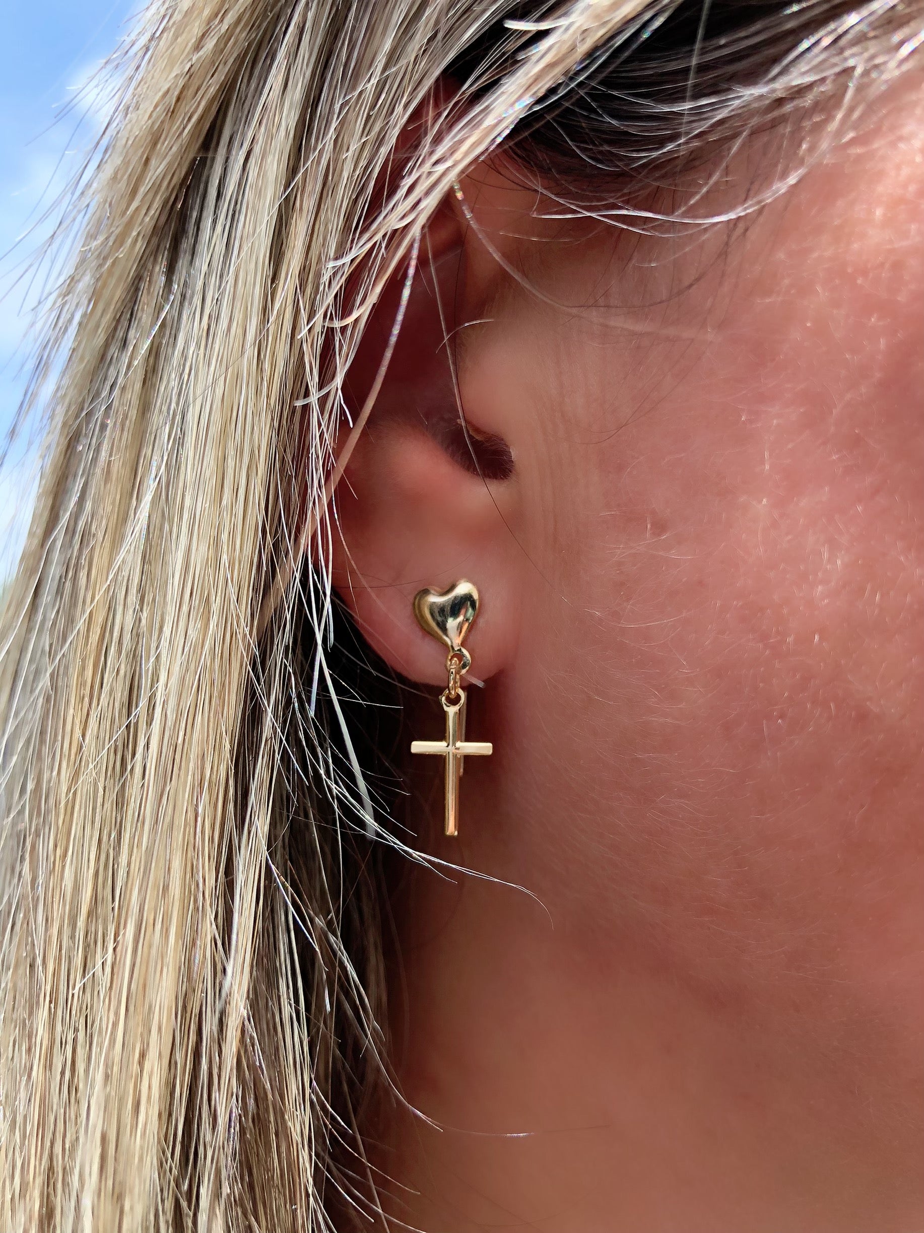 Gold Plated Baguette Cross Earrings Pack - Lovisa