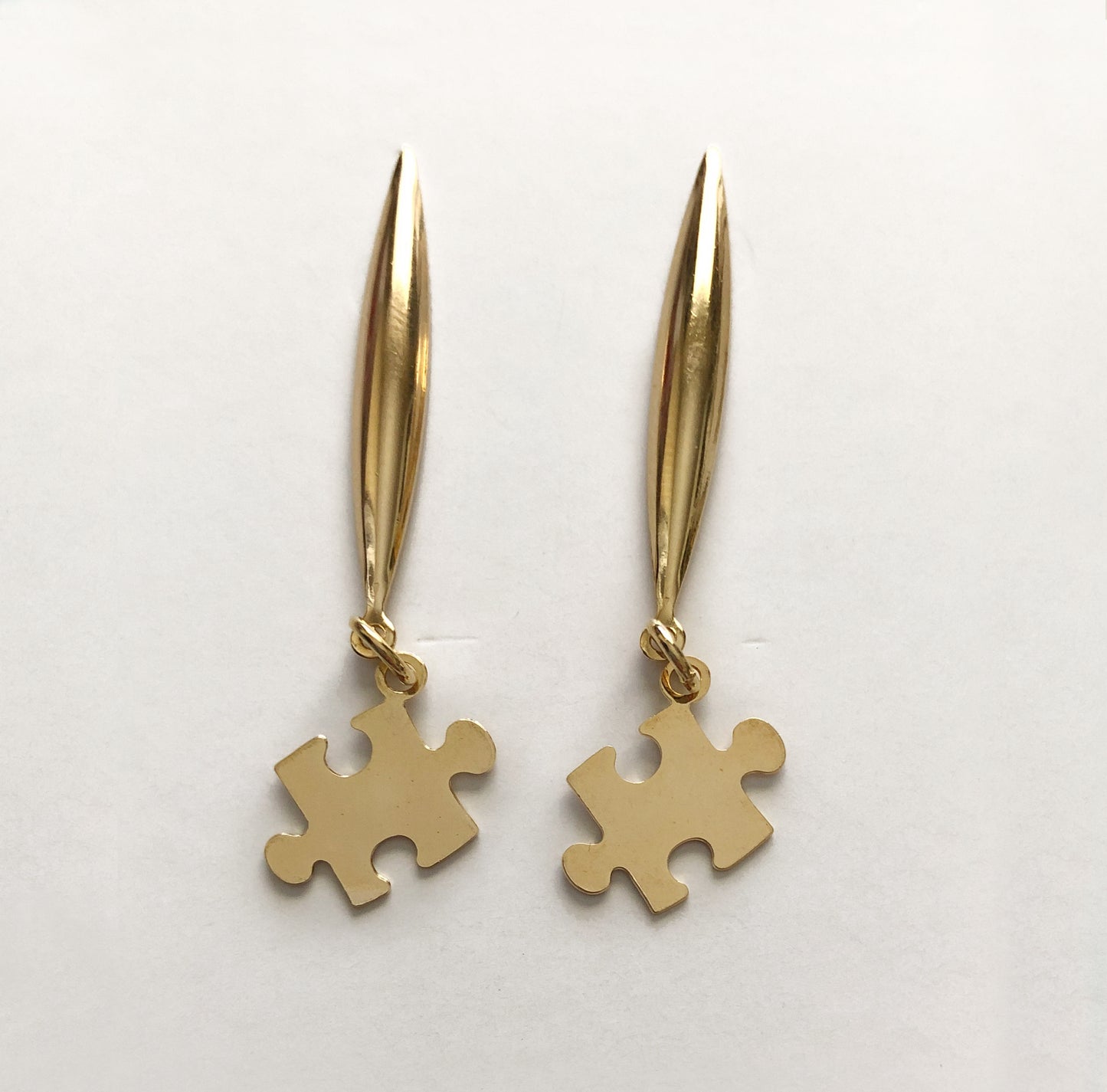 Autism Awareness Elegant Drop Puzzle Earrings